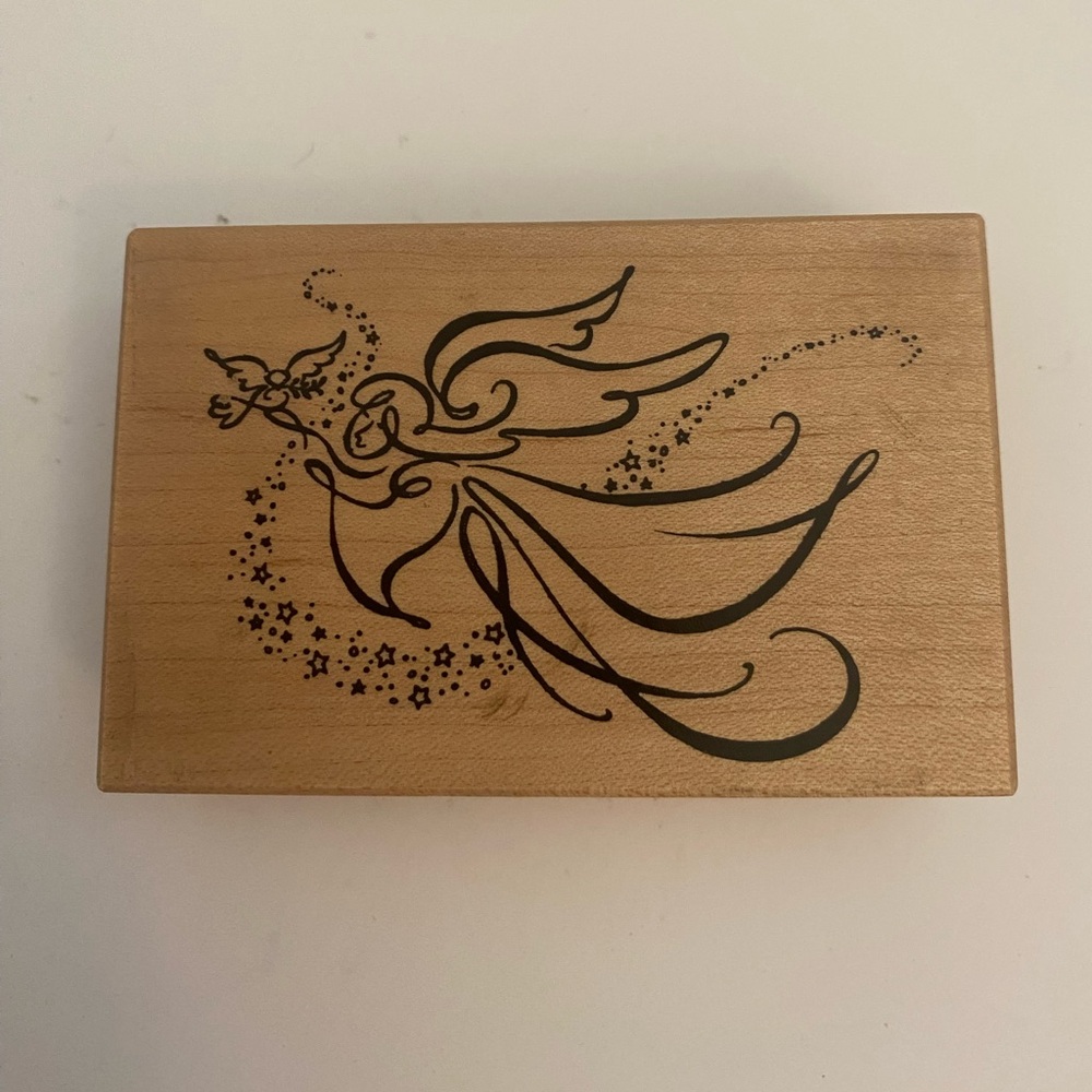 PSX G-2738 Angel Dove Christmas rubber stamp EUC